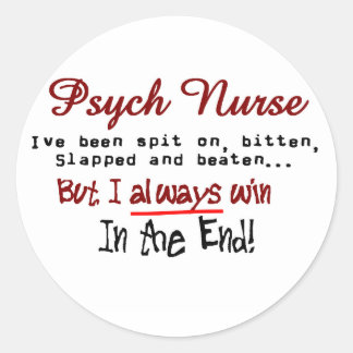 Psych Nurse Superskoj ord Gifts Runt Klistermärke