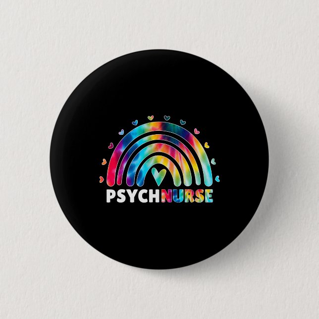 Psych Nurse Tie Dye Nursing Mental Health Psychiat Knapp (Framsida)