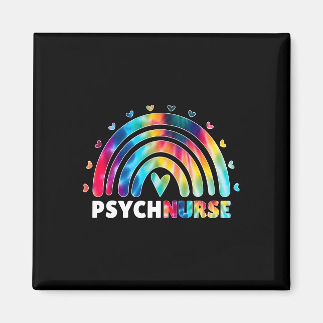 Psych Nurse Tie Dye Nursing Mental Health Psychiat Magnet (Framsidan)