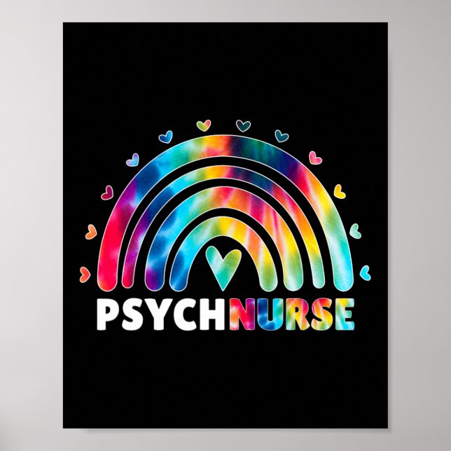 Psych Nurse Tie Dye Nursing Mental Health Psychiat Poster (Framsidan)