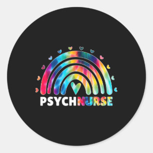 Psych Nurse Tie Dye Nursing Mental Health Psychiat Runt Klistermärke