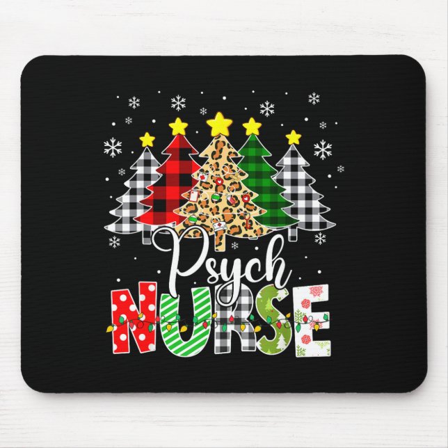 Psych Nurse Xmas Tree Leopard Red Plaid Christmas  Musmatta (Framsidan)