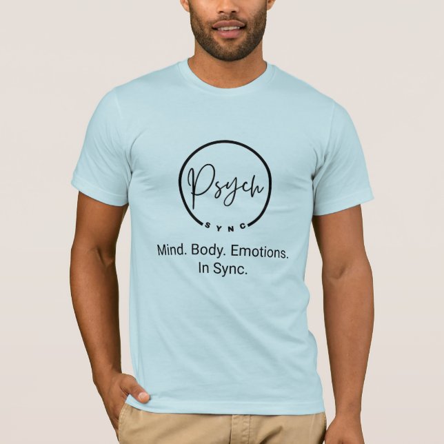 Psych Sync: Mind. Body. Emotion. In Sync. T-Shirt (Framsida)