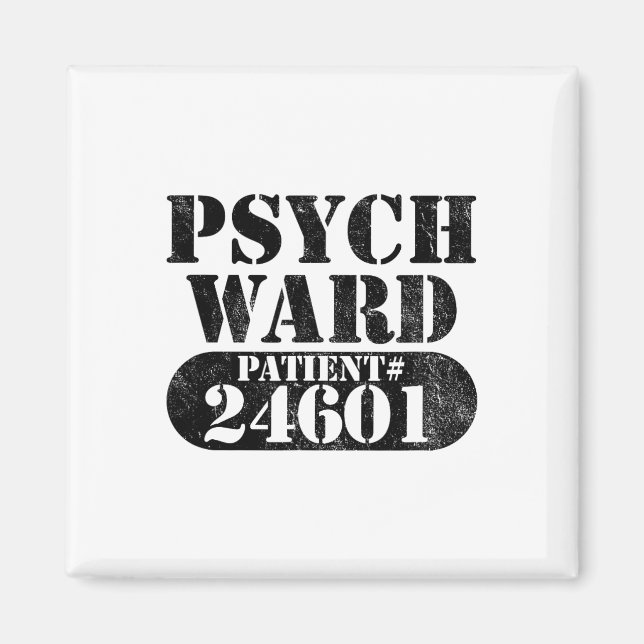Psych Ward Escaped Mental Patient Halloween Costum Magnet (Framsidan)
