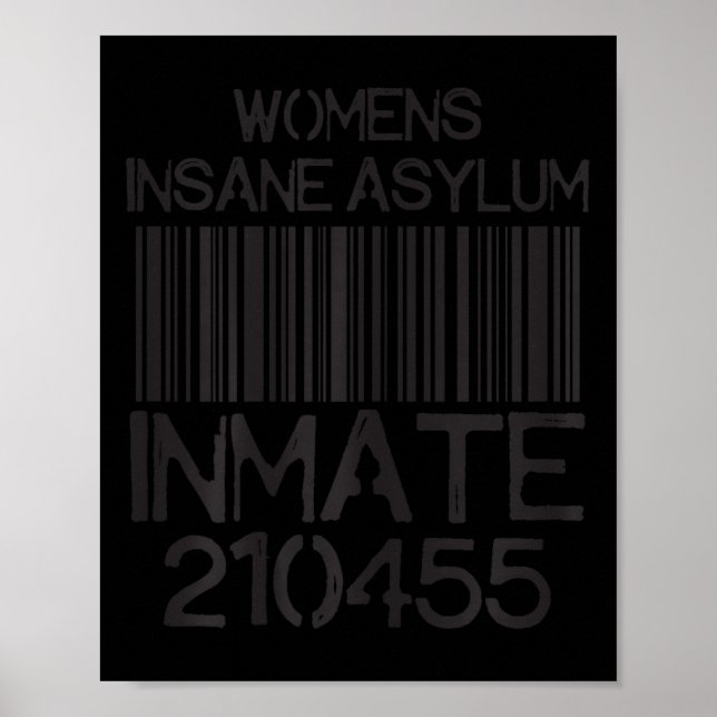 Psych Ward Jail Funny Halloween Costume Insane Asy Poster (Framsidan)