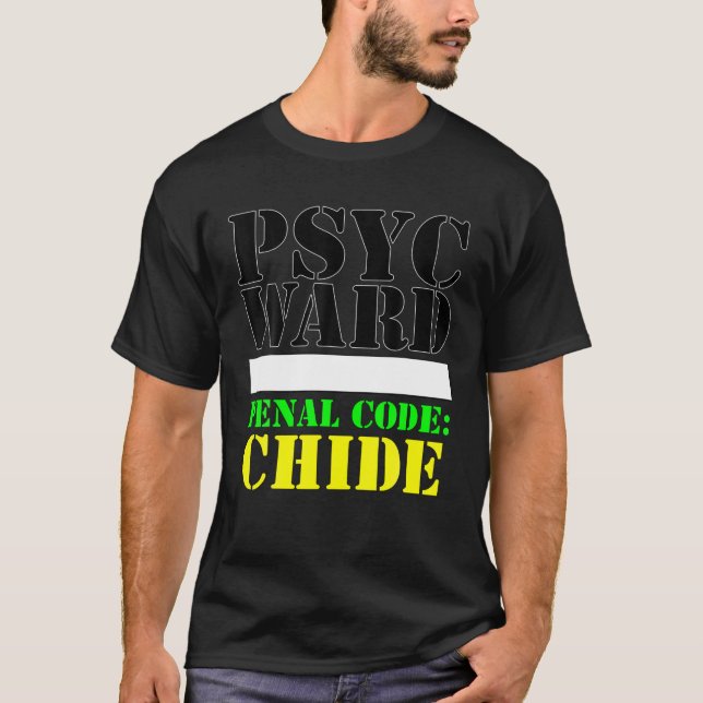 Psych Ward, Manar-fånge, fånge, Mental Ward Hal T Shirt (Framsida)