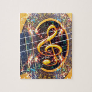 Psychadelic Accoustic Guitar, musikdesign lakan Pussel