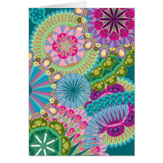 psychadelic fjäderblommor hälsningskort