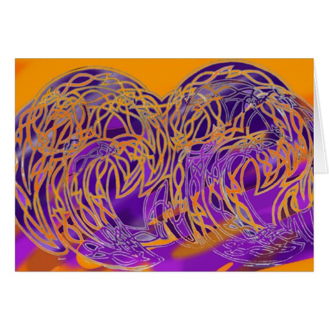 Psychadelic krullning hälsningskort (Framsidan Horizontal)