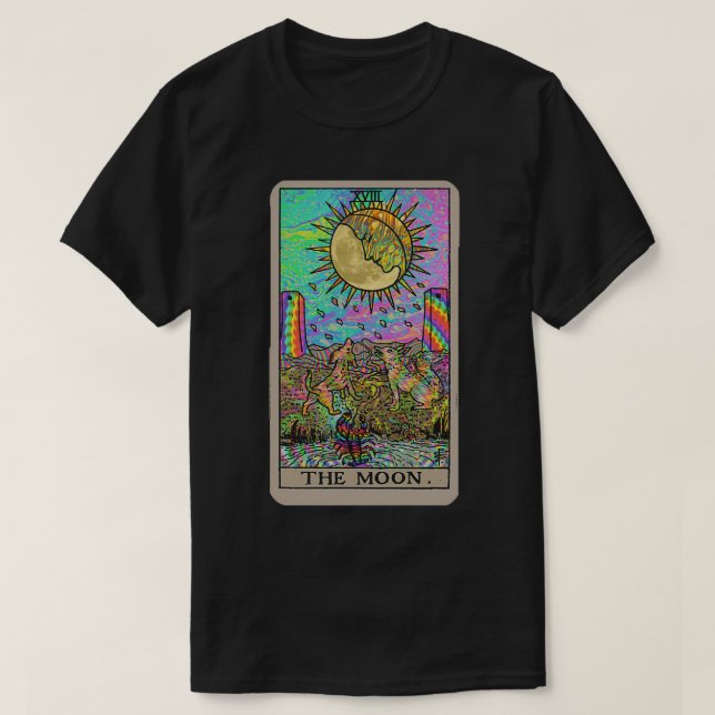 Psychadelic Tarot måne Classic TShirt T Shirt (Design framsida)