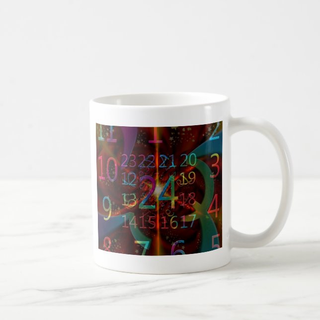 Psychadeliska nummer mönster, maskeringskonstrukti kaffemugg (Höger)