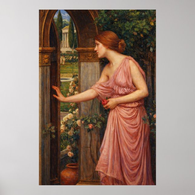 Psyche entering Cupid's Garden by Waterhouse Poster (Framsidan)