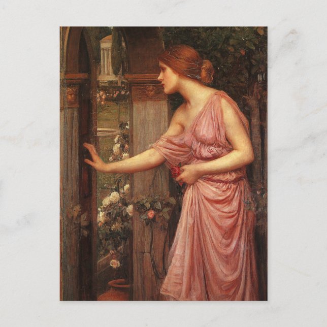Psyche Entering Cupid's Garden by Waterhouse Vykort (Framsida)