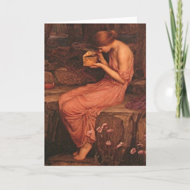 Psyche och Golden Box John William Waterhouse Kort (Framsida)