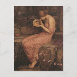 Psyche Open the Golden Box by J W Waterhouse Vykort