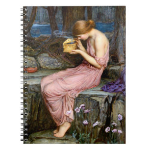 Psyche som öppnar Golden Box Waterhouse Painting Anteckningsbok