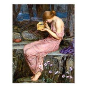 Psyche som öppnar Golden Box Waterhouse Painting Fototryck