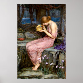 Psyche som öppnar Golden Box Waterhouse Painting Poster