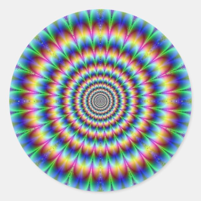 Psychedelia Runt Klistermärke (Framsida)