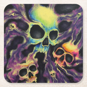 "Psychedelia" Underlägg i Skullkluster Papper Kvadrat
