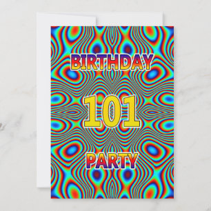 Psychedelic 101:a Födelsedagsfest inbjudan