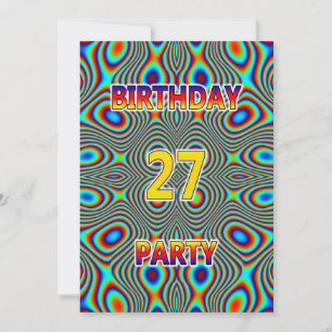Psychedelic 27:e Födelsedagsfest inbjudan