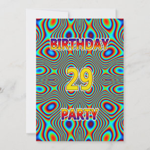 Psychedelic 29:e Födelsedagsfest inbjudan