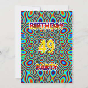 Psychedelic 49:e Födelsedagsfest inbjudan