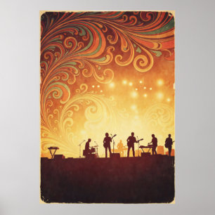 Psychedelic 70s Music Festival Poster