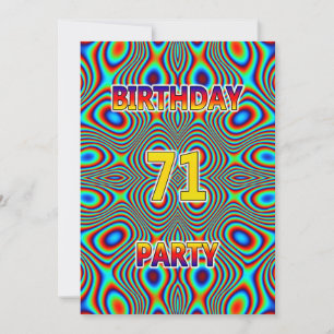 Psychedelic 71:a Födelsedagsfest inbjudan