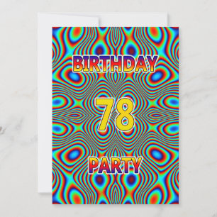 Psychedelic 78:e Födelsedagsfest inbjudan