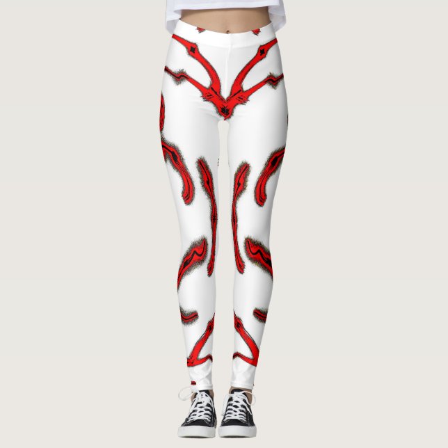 Psychedelic Abstract Leggings – Neon Art Pattern (Framsida)