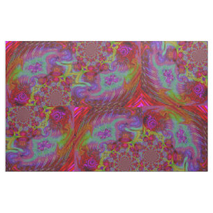 Psychedelic abstrakt design för mörk regnbåge tyg