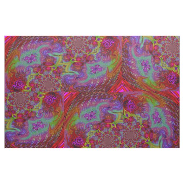 Psychedelic abstrakt design för mörk regnbåge tyg (Yard)