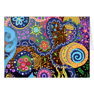Psychedelic abstrakt mönster hälsningskort
