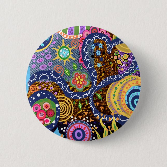 Psychedelic abstrakt mönster knapp (Framsida)