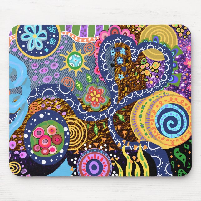 Psychedelic abstrakt mönstermousepad musmatta (Framsidan)