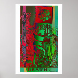 Psychedelic affisch för dödTarot kort