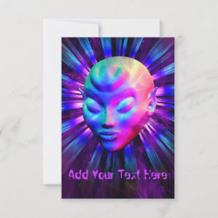 Psychedelic Alien Meditation-inbjudningskort Inbjudningar
