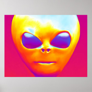 Psychedelic Alien Poster