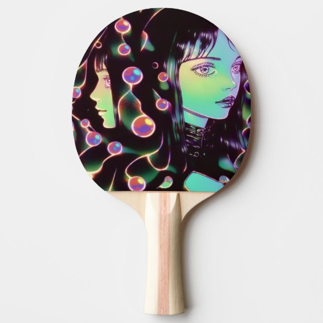 Psychedelic Anime Girl Pingisracket (Framsidan)