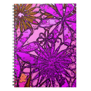Psychedelic anteckningsbok för flower power med spiral
