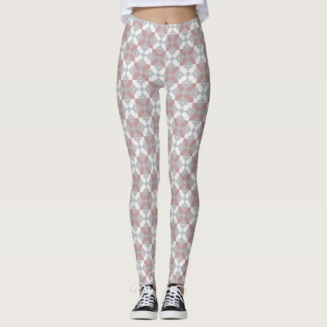 Psychedelic Arabesque Checked Leggings (Framsida)