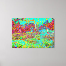 Psychedelic Autumn Guld och Aqua Garden Ligcape Canvastryck