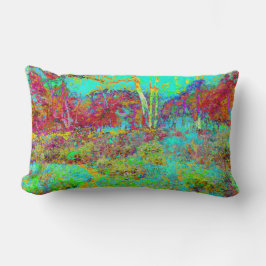 Psychedelic Autumn Guld och Aqua Garden Ligcape Lumbarkudde