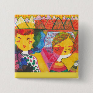 Psychedelic Babes   klämmer fast Knapp