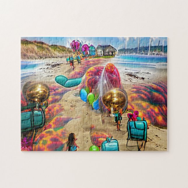 Psychedelic Balloons Welcome Home Jigszle Puzzle Pussel (Horisontell)