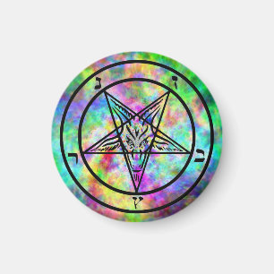 Psychedelic Baphomet magneter