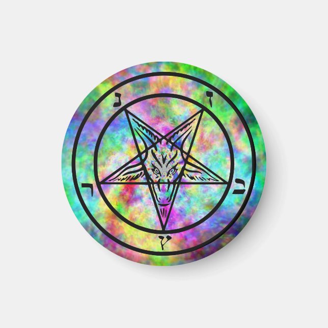 Psychedelic Baphomet Magnets Magnet (Framsidan)