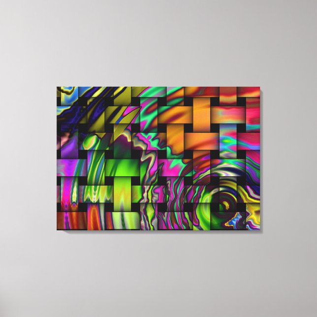 Psychedelic Basket Wave Wrapped Canvas Skriv ut (Framsida)